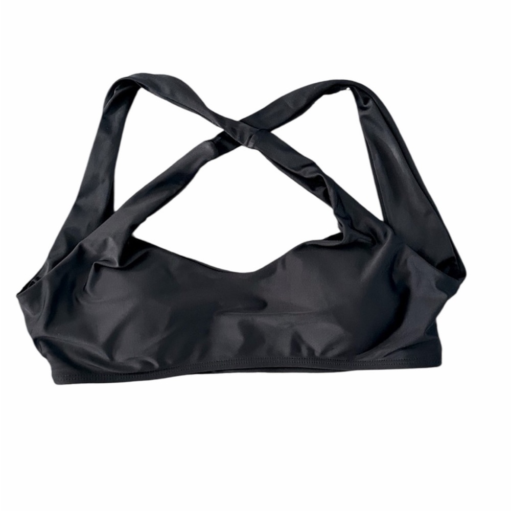 Black Women's Cross-Back Bikini Top - New Without Tags - Size Medium - PTP  17”